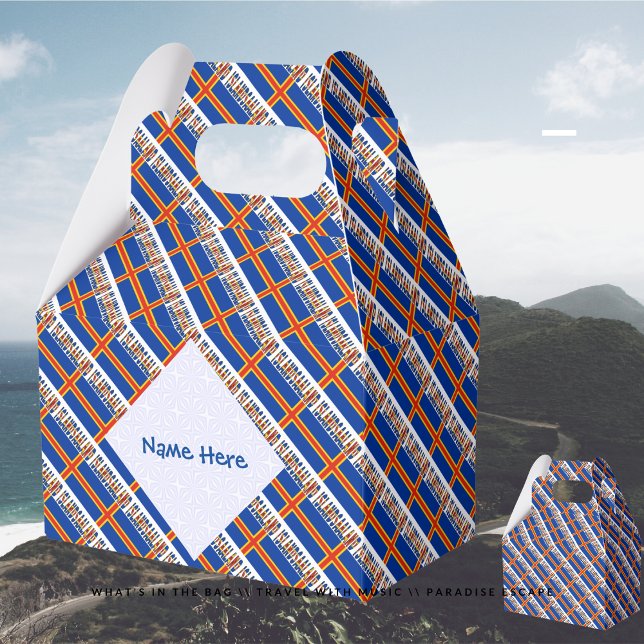 Ålander Flagga Tiled Blue Presentaskar (Skapare uppladdad)