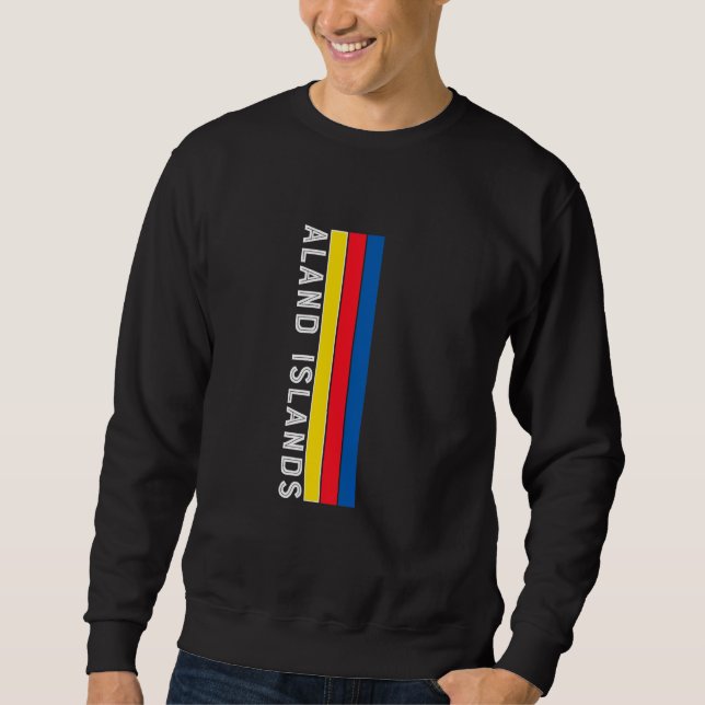 Ålands flaggfärger lång ärmad tröja (Framsida)