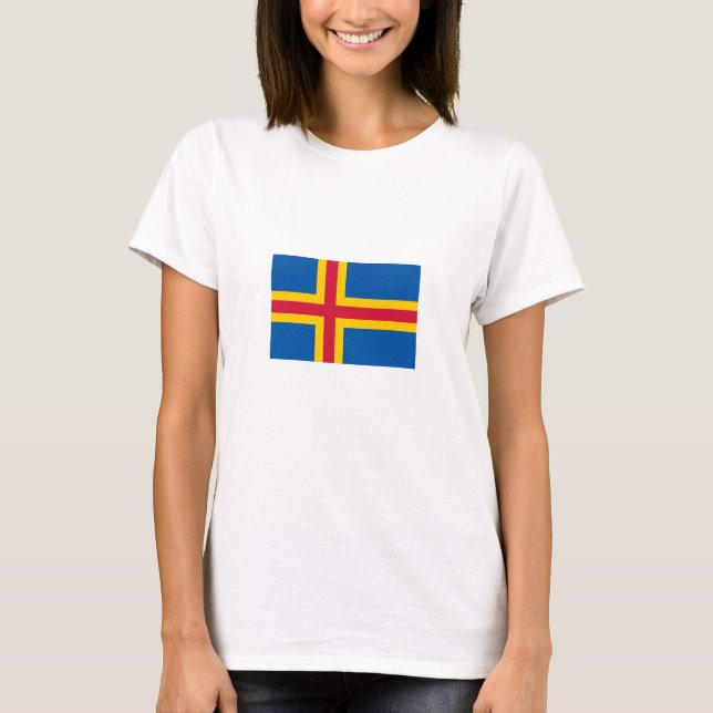 Ålands patriotiska flagga t shirt (Framsida)