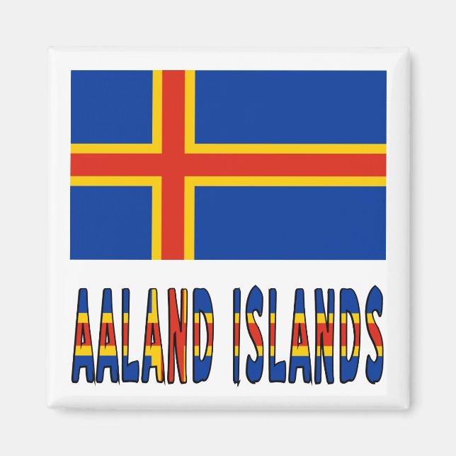Åländska flaggans färger Ålands flaggor Magnet (Framsidan)