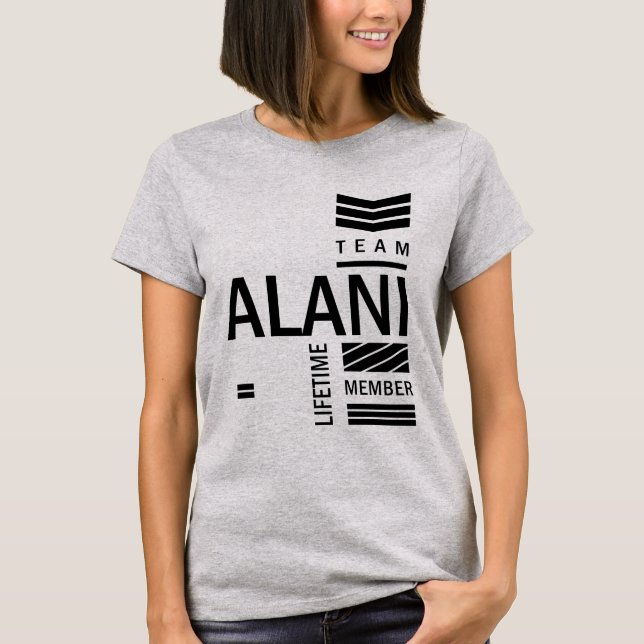 Alani Personlig Namn Birthday Gift T Shirt (Framsida)