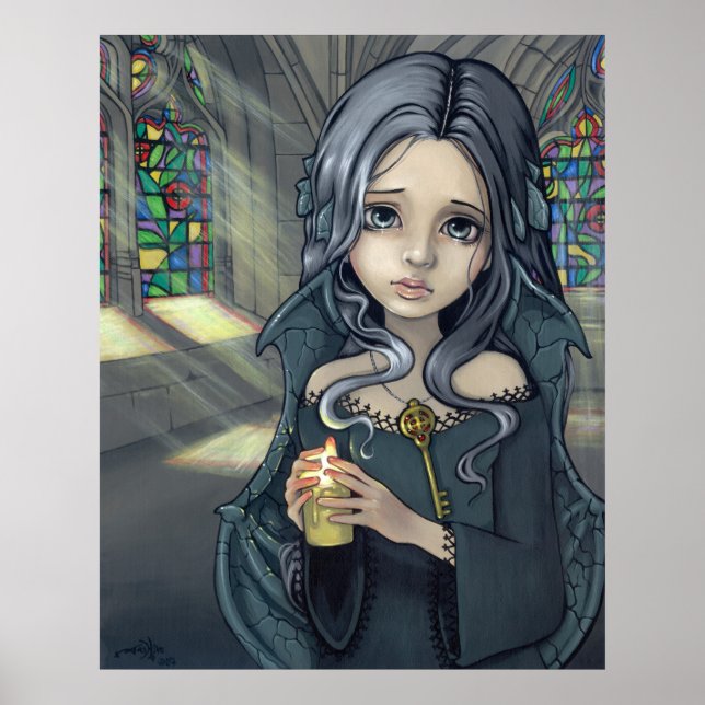 Alannah Art Skriv ut gotiska fantasinälv Poster (Framsidan)