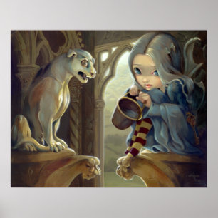 Alannah och GargoyleKONSTEN SKRIVAR UT den gotiska Poster