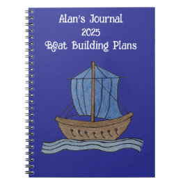 Alan's Journal 2025 Boat Byggnad Plans Anteckningsbok