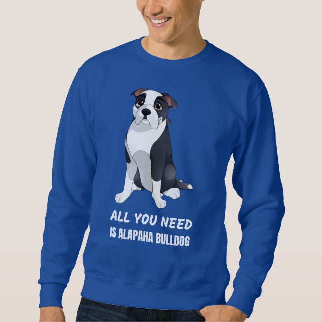 Alapaha,Alapaha Blue Blood Bulldog Alapaha Bulldog Lång Ärmad Tröja (Framsida)