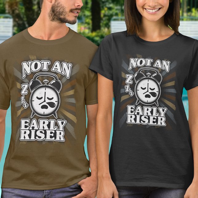 Alarm Clock Retro Grunge Funny Quote Typography T Shirt (Skapare uppladdad)