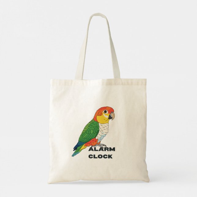 Alarm Clock Sun Conure – Loud Parrot Design Tygkasse (Baksida)
