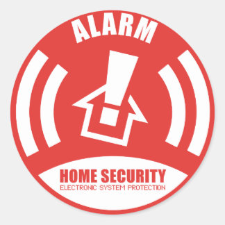 Alarm sticker warning security home runt klistermärke