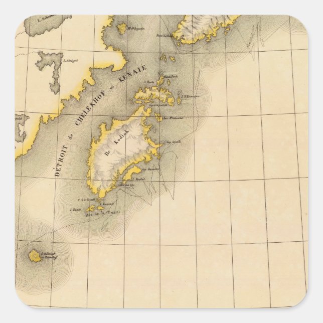 Alaska 22 fyrkantigt klistermärke (Framsida)