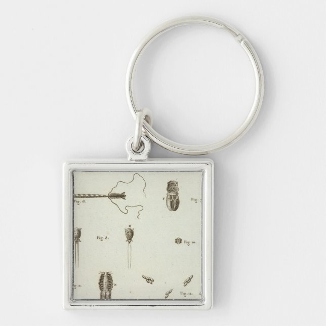 Alaska 3 fyrkantig silverfärgad nyckelring (Framsidan)