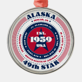Alaska 49:e statliga juldagen julgransprydnad metall