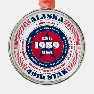 Alaska 49:e statliga juldagen julgransprydnad metall