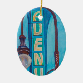 Alaska 4:e Ave. Marquee ceramic ornament