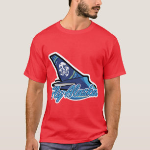 Alaska Airline Pilot på Svamp Flyger Alaska Över T Shirt