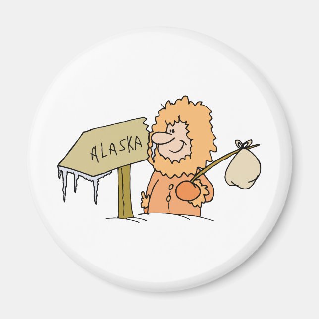 Alaska AK Alaska Eskimo Vintage resor Souvenir Magnet (Framsidan)