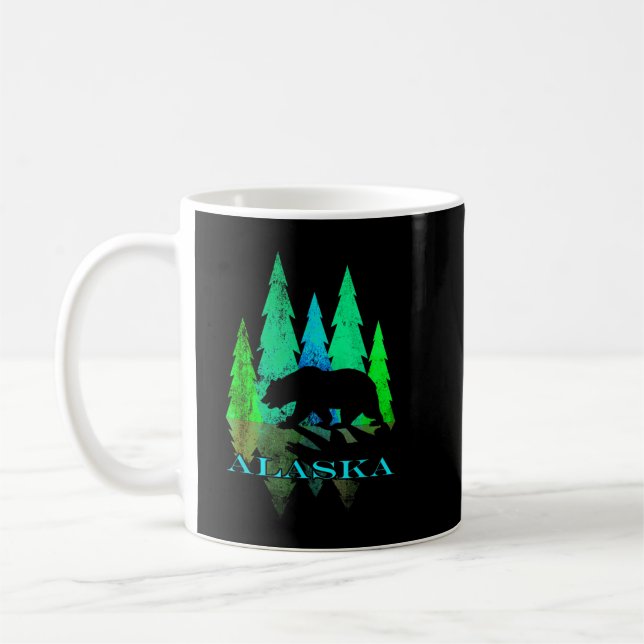 Alaska - Alaska Northern Light Träd med björn Kaffemugg (Vänster)