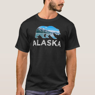 Alaska - Alaska Northern Light Träd med björn T Shirt