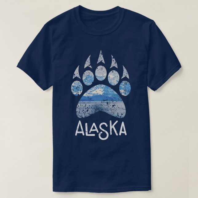 Alaska Alaska Wildlife Bear Tass Aurora Borealis P T Shirt (Design framsida)