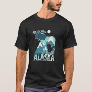 Alaska Älg Älskare Alaskan Camping Vandring Resa T Shirt