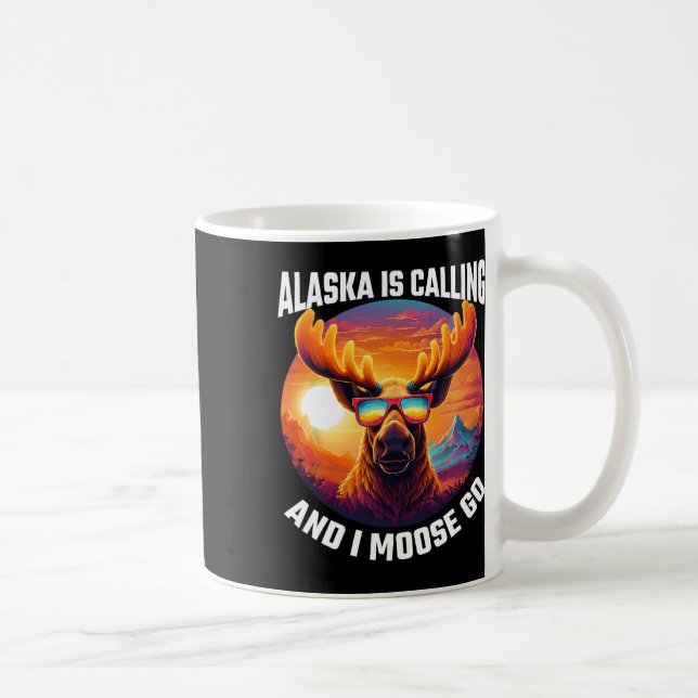 Alaska Älg Turist Resa Rolig Älg Äventyr  Kaffemugg (Höger)