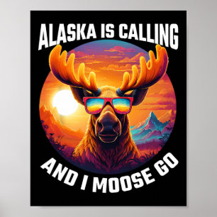 Alaska Älg Turist Resa Rolig Älg Äventyr Poster