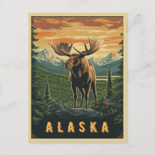 Alaska Älg - Vintage Wilderness Vykort
