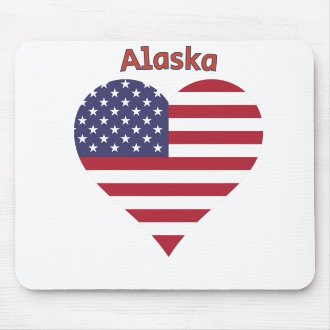 Alaska American Flagga Heart Musmatta (Framsidan)