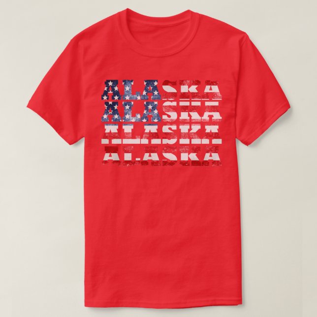 Alaska American Flagga T Shirt (Design framsida)