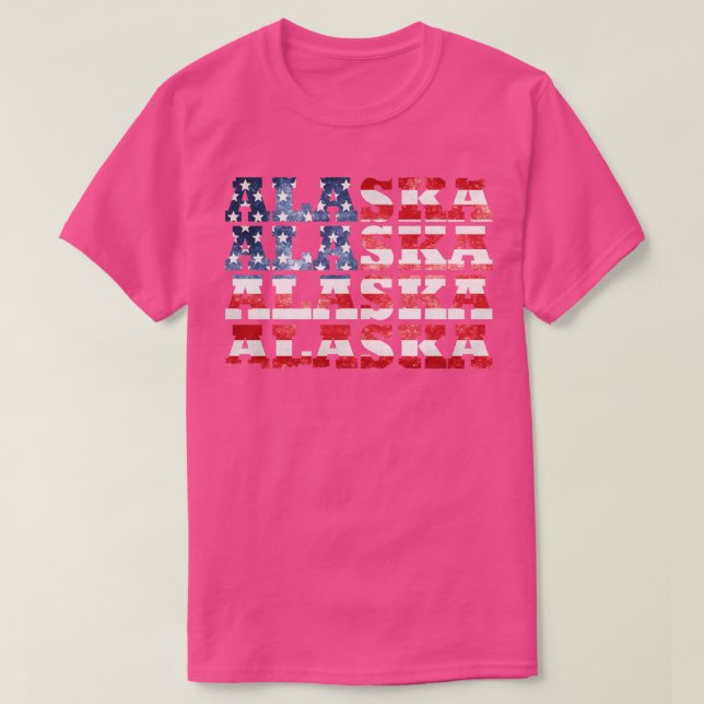 Alaska American Flagga T Shirt (Design framsida)