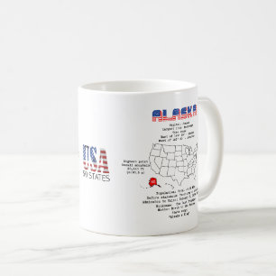 Alaska American State på karta och användbar infor Kaffemugg