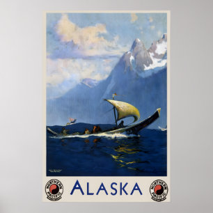 Alaska Amerikanska USA Amerikas Förenta Stater Vin Poster