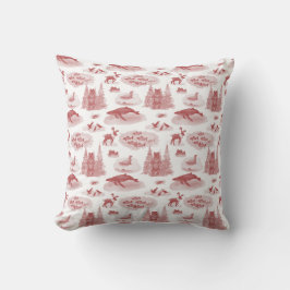 Alaska Animal Toile Dekorativ kudde (Brick Red)