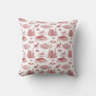Alaska Animal Toile Dekorativ kudde (Brick Red)