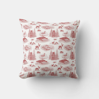 Alaska Animal Toile Dekorativ kudde (Brick Red)