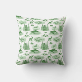 Alaska Animal Toile Dekorativ kudde (Emerald Grönt