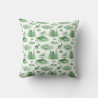 Alaska Animal Toile Dekorativ kudde (Emerald Grönt