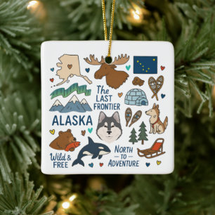 Alaska Anpassningsbar Family Resa Keepsaké jul Julgransprydnad Keramik