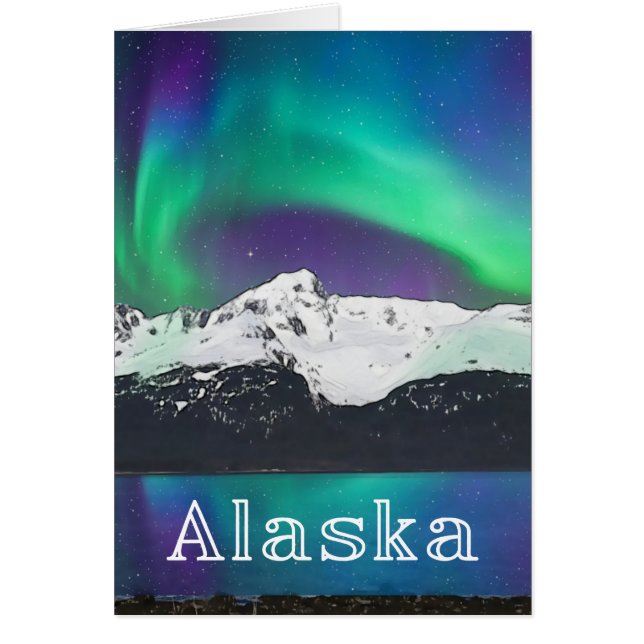 Alaska-Aurora - 5 tum x 7-tums bildkort Hälsningskort (Framsidan)