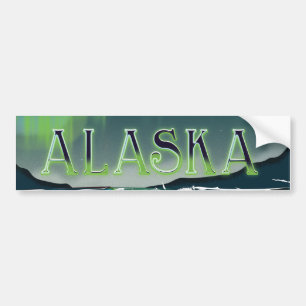 Alaska Aurora Vintage resor poster Bildekal