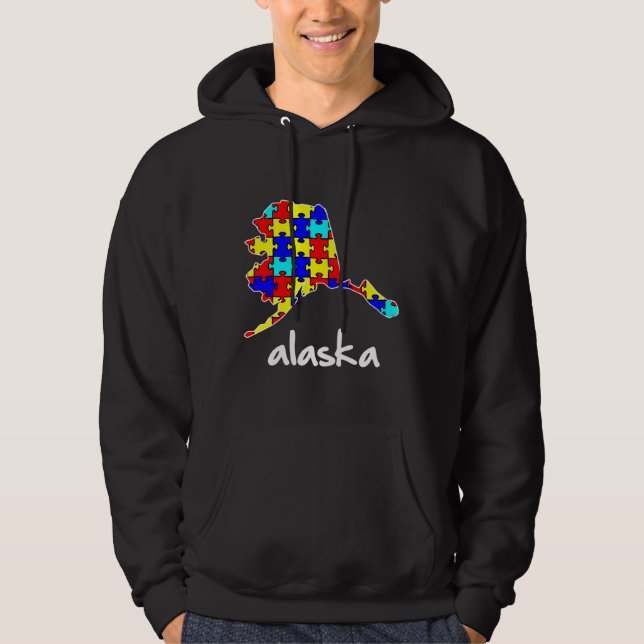 Alaska Autism Awareness Hoodie (Framsida)