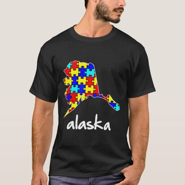 Alaska Autism Awareness T Shirt (Framsida)