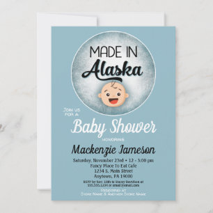 Alaska Baby Shower Funny Blue Boys-inbjudan Inbjudningar