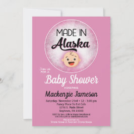 Alaska Baby Shower Funny Rosa Girls-inbjudan Inbjudningar
