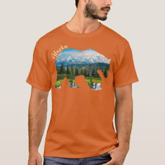 Alaska Bear - Grizzly Bear With Alaska Mountains41 T Shirt
