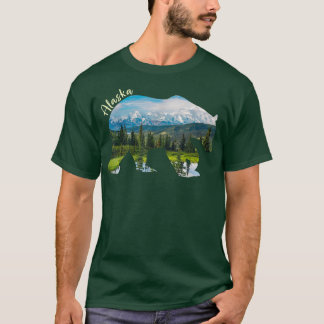 Alaska Bear - Grizzly Bear with Alaska Mountas 4 T Shirt