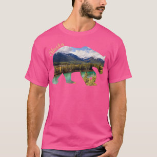 Alaska Bear - Grizzly Bear with Alaska Mountas 4 T Shirt