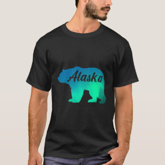 Alaska Bear Northern Ljus Aurora Borealis Nature T Shirt