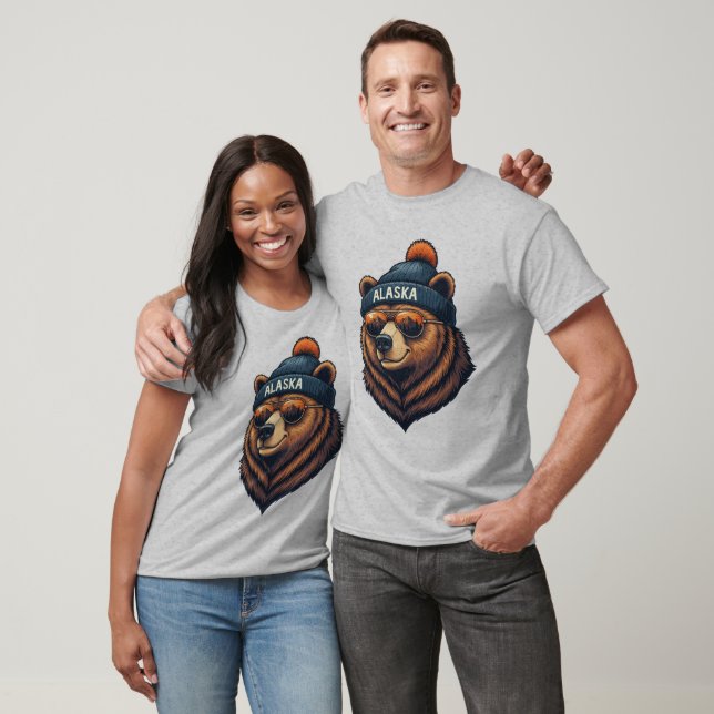 Alaska Bear with Beanie  T Shirt (Unisex)