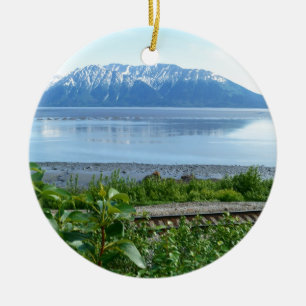 Alaska berg längs den Turnagain armen Julgransprydnad Keramik