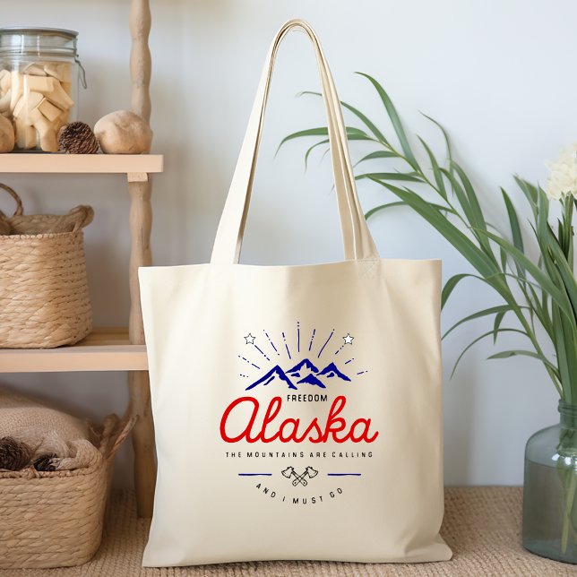 Alaska-bergen ropar Jag måste gå Ljus färg Tygkasse (Skapare uppladdad)